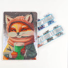 Алмазная мозаика на новый год с частичным заполнением на холсте «Лисичка», 15×21 см, набор для творчества - Фото 2