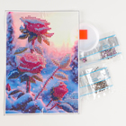Алмазная мозаика на новый год с частичным заполнением на холсте «Розы», 15 х 21 см, новогодний набор для творчества - Фото 2
