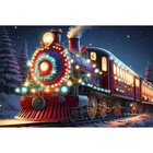 Алмазная мозаика на новый год с частичным заполнением на подрамнике «Экспресс», с гирляндой, 20×30 см, набор для творчества - Фото 2