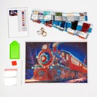 Алмазная мозаика на новый год с частичным заполнением на подрамнике «Экспресс», с гирляндой, 20×30 см, набор для творчества - Фото 4
