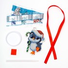 Алмазная мозаика на новый год с частичным заполнением для детей на подвеске «Пингвинчик», набор для творчества - Фото 3