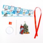 Алмазная мозаика на новый год с частичным заполнением для детей на подвеске «Снеговик», набор для творчества - Фото 3