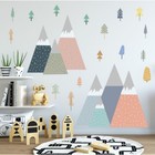 Наклейка пластик интерьерная цветная "Горы и деревья" набор 2 листа 36х60 см - фото 320078462