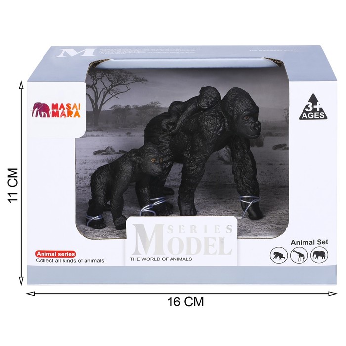 Набор фигурок «Мир диких животных: семья горилл», 2 фигурки - фото 1906385955