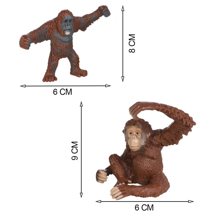 Набор фигурок «Мир диких животных: семья орангутанов», 2 фигурки - фото 1926807801