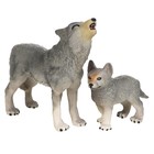 Набор фигурок «Мир диких животных: семья серых волков», 2 фигурки - фото 294047116