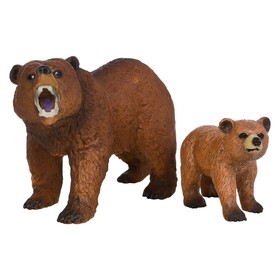 Набор фигурок «Мир диких животных: семья бурых медведей», 2 фигурки