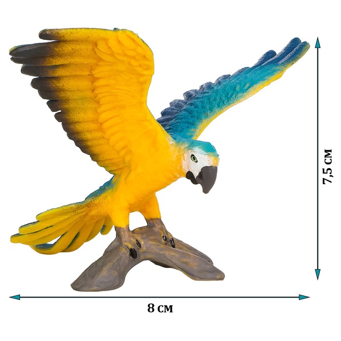 Фигурка «Мир диких животных: попугай сине-жёлтый ара» - фото 1906386233