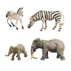 Набор фигурок «Мир диких животных: семья зебр и семья слонов», 4 фигурки - фото 303338173