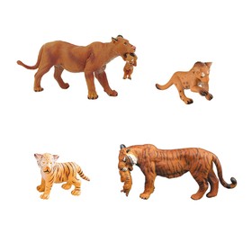 Набор фигурок «Мир диких животных: семья львов и семья тигров», 4 фигурки