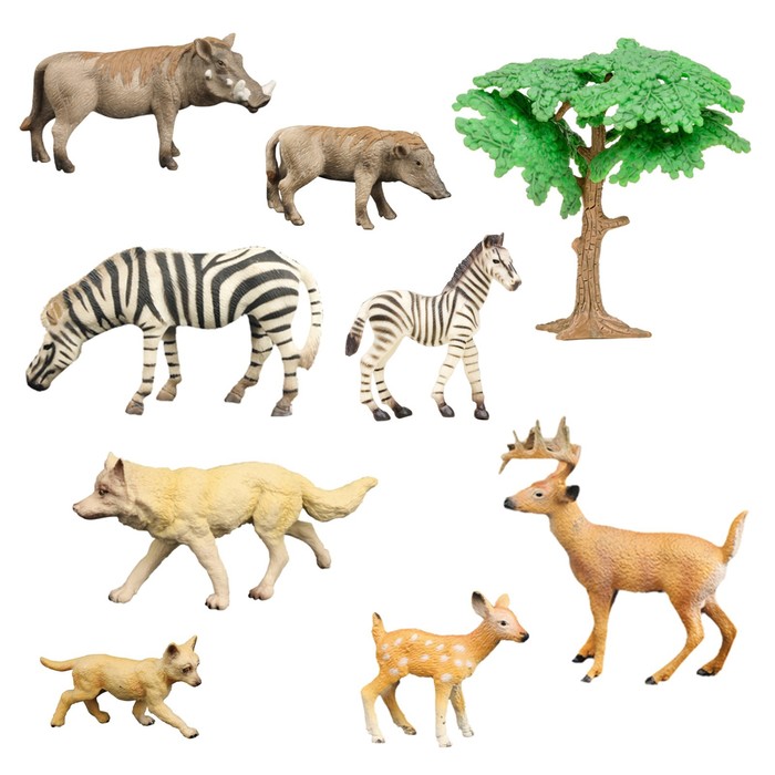 Набор фигурок «Мир диких животных», 9 фигурок - фото 1906386762