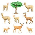 Набор фигурок «Мир диких животных: семья альпак и семья оленей», 9 фигурок - Фото 1