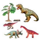 Набор фигурок «Мир динозавров», 7 предметов, со скалой - фото 294048601