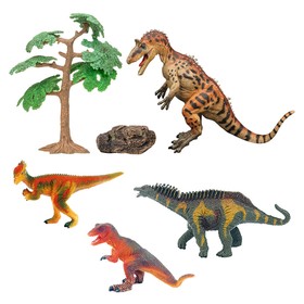 Набор фигурок «Мир динозавров», 7 предметов, со скалой