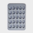 Форма для мармелада Доляна «Фрукты», силикон, 21,3×14,4×1,5 см, 25 ячеек (3×2 см), цвет серый 9613351 - фото 16954340