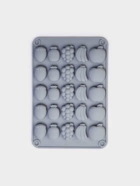 Форма для мармелада Доляна «Фрукты», силикон, 21.3×14.4×1.5 см, 25 ячеек (3×2 см), цвет серый