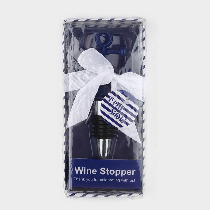 Пробка для бутылки «Якорь», цвет синий - фото 1884302768