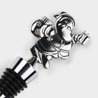 Пробка для бутылки новогодняя Доляна «Дедушка Мороз», серебристая - Фото 2