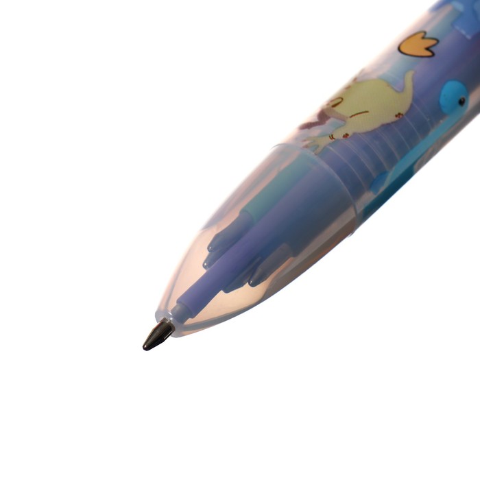 Ручка шариковая автоматическая, 6-ти цветная, Дракон МИКС