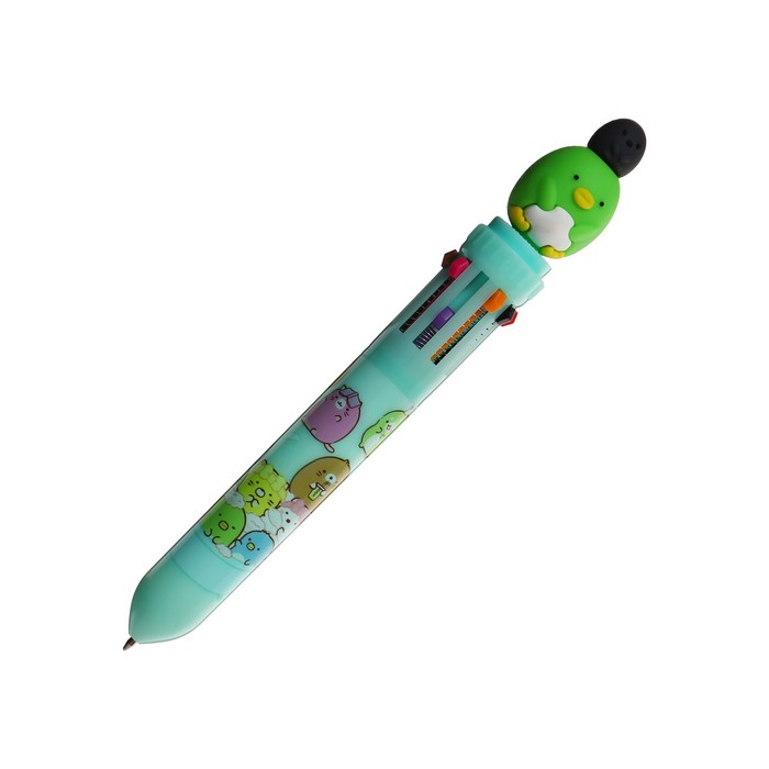Ручка шариковая автоматическая, 10-ти цветная, Милашки МИКС