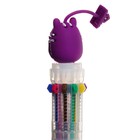 Ручка шариковая автоматическая, 10-ти цветная, Зверушки МИКС - Фото 5