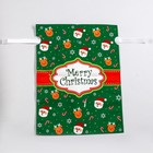 Пакет подарочный с завязками, "Счастливого рождества", 24х32 см - Фото 2