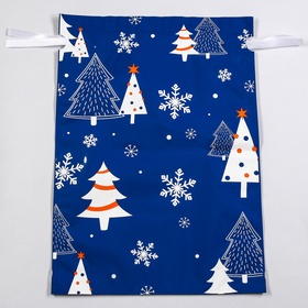 Пакет подарочный новогодний с завязками, «Зимний лес», 29?43 см (комплект 5 шт)