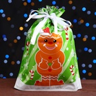 Пакет подарочный новогодний с завязками, «Пряничный человек», 24×32 см - Фото 5