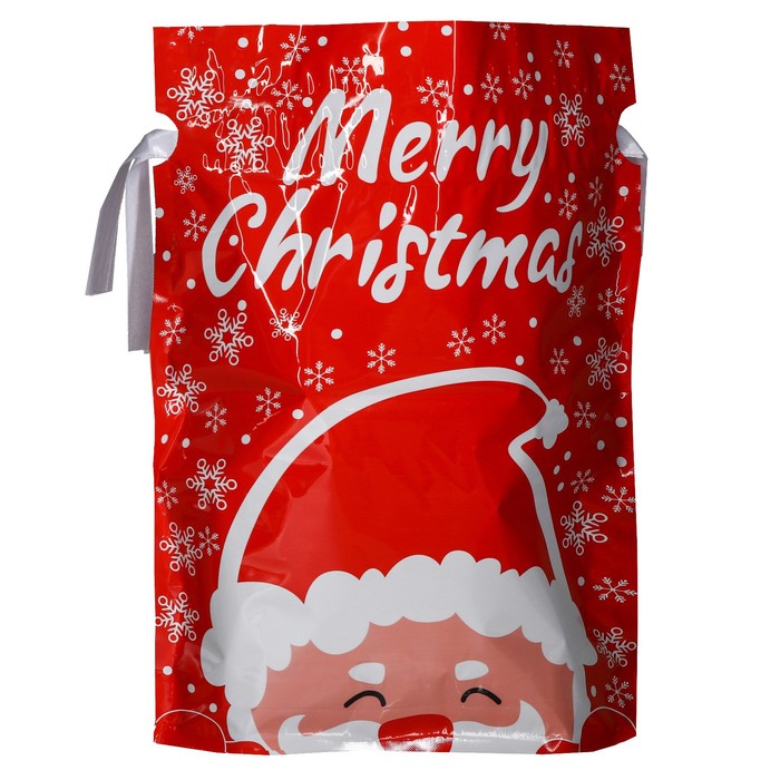Пакет подарочный с завязками, "Дед Мороз", 24х32 см