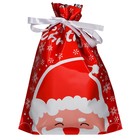 Пакет подарочный с завязками, "Дед Мороз", 24х32 см - Фото 4