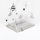 Пакет подарочный новогодний с жёстким дном, прозрачный с ёлками, 6×8×30 см - Фото 4