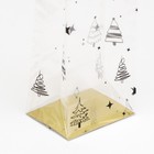 Пакет с жестким дном 6 х 8 х 30 см Золотой "Елочки" - Фото 4