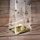 Пакет с жестким дном 6 х 8 х 30 см Золотой "Елочки" - Фото 2