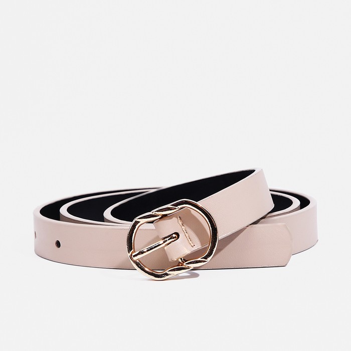 

Ремень женский, ширина 2.2 см, пряжка металл, цвет бежевый