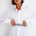 Ремень женский, ширина 2,3 см, пряжка металл, цвет голубой - фото 23133613