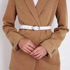 Ремень женский, ширина 2,3 см, пряжка металл, цвет белый - фото 23112471