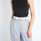 Ремень женский, ширина 3,3 см, пряжка металл, цвет белый - фото 23133632