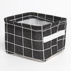 Текстильная корзинка Доляна Клетка цвет черный, 12*15*20 см - Фото 3