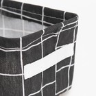 Текстильная корзинка Доляна Клетка цвет черный, 12*15*20 см - Фото 4