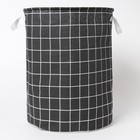Корзина текстильная Доляна Клетка цв.черный,40*35 см - Фото 3