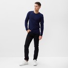 Лонгслив мужской однотонный, цвет тёмно-синий, размер 52 - Фото 2