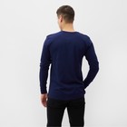 Лонгслив мужской однотонный, цвет тёмно-синий, размер 56 - Фото 4