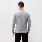 Лонгслив мужской однотонный, цвет светло-серый, размер 56 - Фото 3
