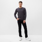 Лонгслив мужской однотонный, цвет графит, размер 56 - Фото 2