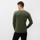 Лонгслив мужской однотонный, цвет тёмно-зелёный, размер 54 - фото 23253384