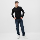 Лонгслив мужской однотонный, цвет чёрный, размер 52 9925319