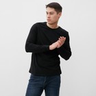 Лонгслив мужской однотонный, цвет чёрный, размер 52 9925319