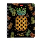 Тетрадь 96 листов в клетку на гребне "Драгоценные фрукты", обложка мелованный картон, матовая ламинация, 3D фольга, блок 65, 4В, МИКС (комплект 2 шт) - фото 22962583