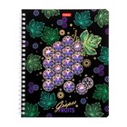 Тетрадь 96 листов в клетку на гребне "Драгоценные фрукты", обложка мелованный картон, матовая ламинация, 3D фольга, блок 65, 4В, МИКС (комплект 2 шт) - фото 22962584