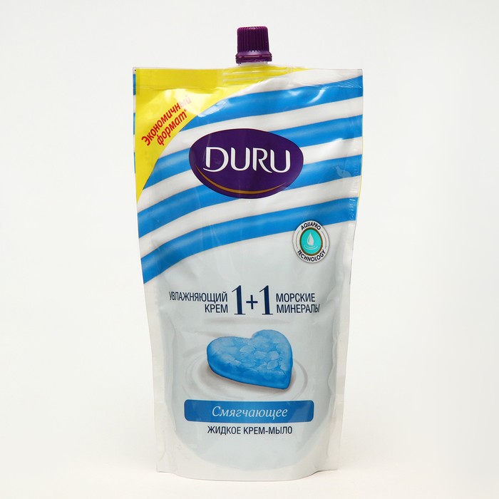 Жидкое мыло DURU 1+1 Увл. крем & Мор. Мин, 450 мл - Фото 1